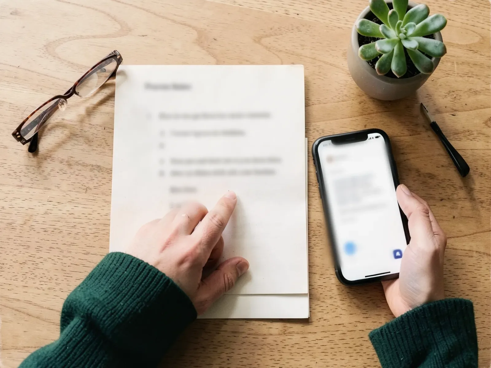 Business owner checking the items on a printed website quote